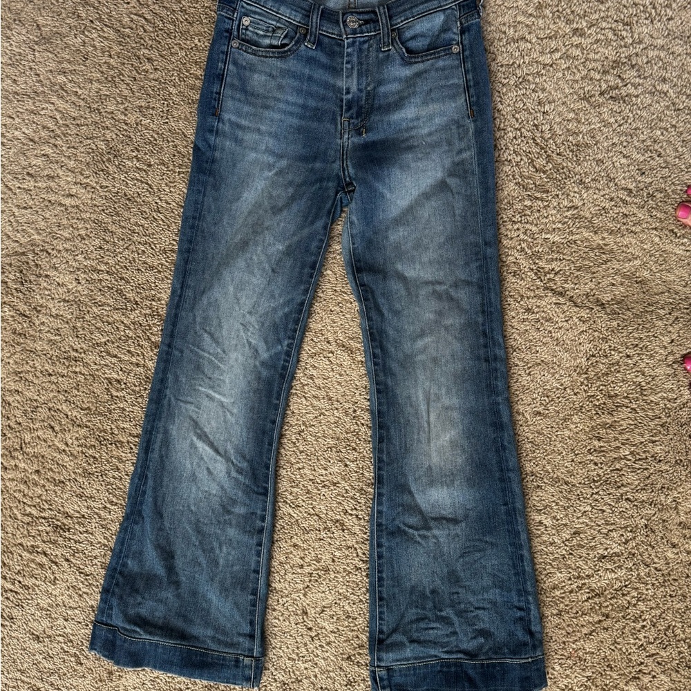 7 For All Mankind Dojo Tailorless Distress Authentic Light Jeans